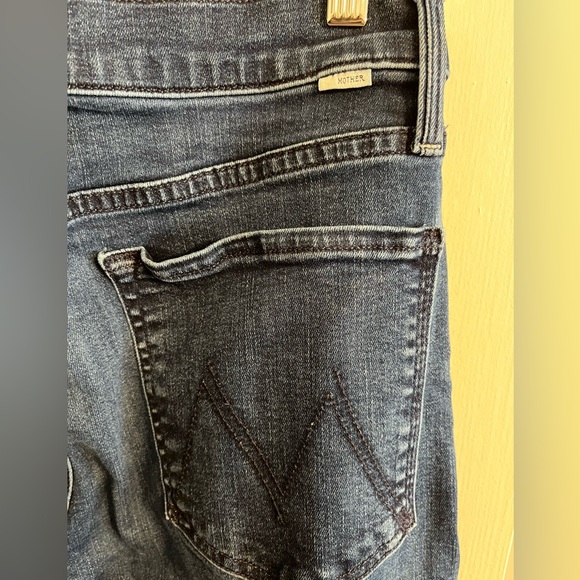 MOTHER Dark Blue Wide Leg Flare Jeans - Picture 3 of 13